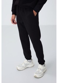 Resim Tommy Life Siyah Pamuklu Kalın İçi Tüylü Yumuşak Dokulu Comfort Fit Nakışlı Erkek Eşofman Takım -85265 Siyah 