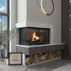 Resim 160 cm Sol Camlı Asansörlü Şömine Haznesi 