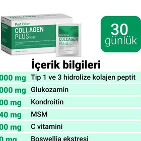 Resim ProfTürker Collagen Plus 30 Saşe - Kolajen Glukozamin Kondroitin MSM Boswellia Takviyesi - Aromasız 