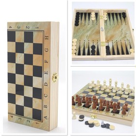 Resim Ahşap Kutulu Satranç Ve Tavla Seti Alk4219 