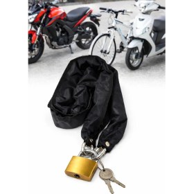 Resim Vi Caro 10 mm Motor Zincir Kilit 150 cm Çelik Halat Güvenlik Kilidi Scooter Bisiklet Anahtarlı Motor Kilidi 