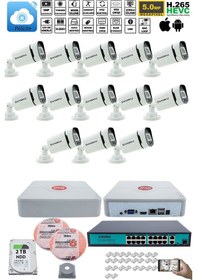Resim 13 Kameralı Güvenlik Ip Kamera Seti - 4mp Dış Mekan Kdj-13s-4w-p-ıp-v0 