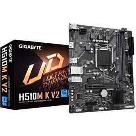 Resim Gigabyte H510M-K V2 Sata,M2 Ddr4 3200MHz Usb 3.2 Hdmi Ses G.Lan 1200 mATX Anakart 