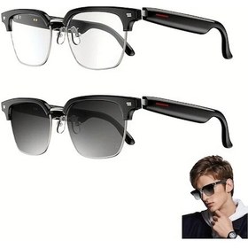 Resim Oldfriend Çok Amaçlı Akıllı Gözlük Mavi Işık Filtreli Kablosuz Açık Kulaklık Hoparlör Ses Asistanı Uyumlu Hediye 12+ 