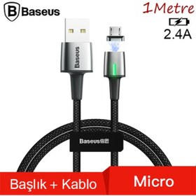 Resim Baseus Zinc Magnetic Usb Kablo Şarj Android Micro 2.4A 1Metre 