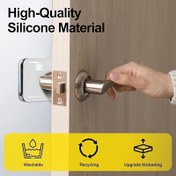 Resim 3/6/12 adet Şeffaf Kapı Durdurucu Pedleri - Ağır Hizmet Tipi Kendinden Yapışkanlı Duvar Koruyucuları, Matkap Gerektirmeyen Kurulum, Duvar Hasarını Önlemek ve Gürültüyü Azaltmak İçin Şok Emici Kauçuk Bumpers - Buzdolabı, Dolaplar, Ofis ve Ev Kapıları İçin Yeniden Kullanılabilir, Güçlü Bant 