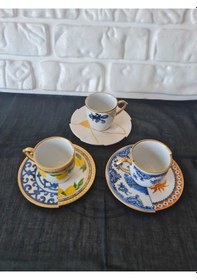 Resim Konyax 6 Kişilik Kahve Seti Mıx Lux Set Çok Renkli 