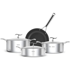 Resim Karaca Plasma Steel 316+ 3Ply Yanmaz Yapışmaz Çelik 7 Parça Tencere Seti 