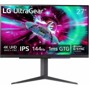 Resim LG Ultragear 27GR93U-B 27" 1Ms 144Hz FreeSync/G-SYNC DisplayHDR™ 400 UHD (3840x2160) Pivot 4K IPS Gaming Monitör 