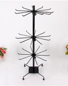 Resim Büyük Boy Siyah 3 katlı Döner Metal Kolye&zincir Ve Tesbih Takı Standı Organizatör 60 Cm 