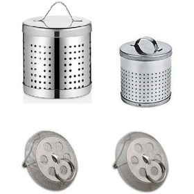 Resim Çaydanlık İçi Süzgeç - Sök Tak Süzgeç 4 Lü Çay Süzgeci Seti Gri 