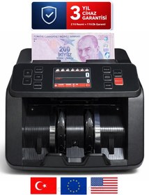 Resim Sesli Karışık Para Sayma Makinesi Mıx 80, Tl Ve Euro Karışık Sayım - Dolar Adet Sayım Müşteri Ekranı 