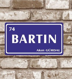 Resim Kişiye Özel Metal Plaka Bartın 74 Retro Poster (29X15) 