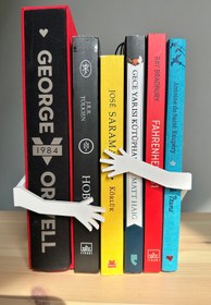 Resim Sarılan Kollar Kitap Tutucu - Beyaz 