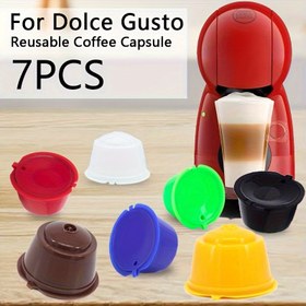 Resim 7'li Paket Dolce Gusto Kapsülleri ile Uyumlu - Yeniden Doldurulabilir Kahve Kapları, Kendinden Doldurma Tasarımı, Dolce Gusto Makineler için Uygun, Para Kazandırır ve Atığı Azaltır, Ev/Ofis/Seyahat Kullanımı - Çok Renk Seçeneği (Kırmızı, Yeşil, Mavi, Siyah, Kahverengi, Sarı), Kahve Aksesuarları, Kolay Dolum Sistemi, Dayanıklı Yapım, Çevre Dostu Kullanıcılar İçin 