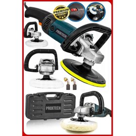 Resim Proxtech Premium Profesyonel 6 Kademeli Devirli Koltuk Yıkama Zımpara Pasta Cila Polisaj Makinesi Ful Set 