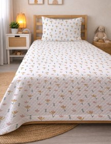 Resim Evmila Minik Çiçekler Desenli Pike - 160 x 230 Cm Pike + 50 x 70 Cm Yastık Kılıfı 