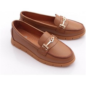 Resim Dgn 5604-6 Kadin Loafer Ayakkabi Taba Floater 