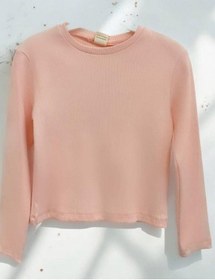 Resim Kız Çocuk Pamuklu Kaşkorse Crop Bluz-14352 Somon 