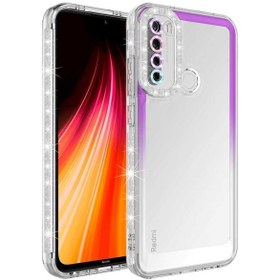 Resim Xiaomi Redmi Note 8 Kılıf Simli ve Renk Geçiş Tasarımlı Lens Korumalı Zore Park Kapak 