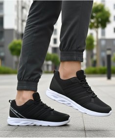 Resim LUTTOON Siyah Erkek Sneaker Günlük Spor Ayakkabısı Esnek Tabanlı Rahat Ergonomik Ortopedik 4138 