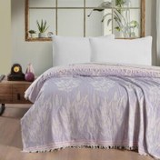 Resim Maxstyle Lavanta Jakarlı Çift Kişilik Pike Lila 220x240 cm 