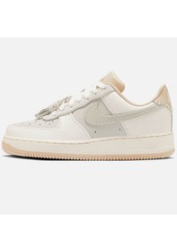 Resim Nike Air Force 1 Af1 1,07 Tassel Detail Leather Womens Sneaker Hakiki Deri Günlük Spor Ayakkabı Krem Krem 