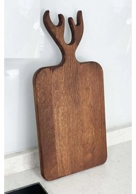 Resim Kesme Tahtası Geyik Boynuzlu Ahşap %100 Ceviz Ağacı Ahşap 