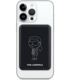 Resim Karl Lagerfeld Lisanslı Powerbank 3000 Mah Led Işıklı Göstergeli Magsafe Magnetik Siyah 