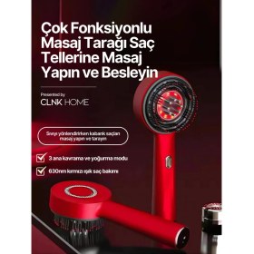 Resim Serenity Haven Kırmızı Işıkla Bakım Yağlı Saç Masaj Tarağı ve Güçlendirme Özelliği 