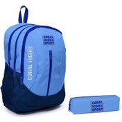 Resim Coral High Sport Derin Mavi Lacivert Sırt Çantası ve Kalemlik Set 