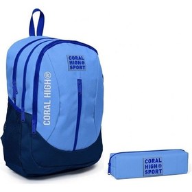 Resim Coral High Sport Derin Mavi Lacivert Sırt Çantası ve Kalemlik Set 