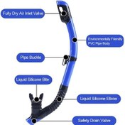 Resim Flybuy Yumuşak Yetişkin Ve Vana Tam Su Şnorkel Silikon Otomatik Mavi Kuru Karakter Geçirmez Ağızlıklı 112 Hl Mavi 