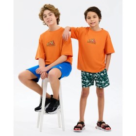 Resim Skechers B Graphic Tee Oversize T-Shirt Büyük Erkek Çocuk Turuncu SK2610014-4223 