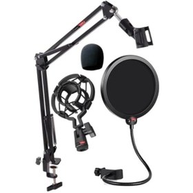 Resim Mikrofon Standı, Shock Mount Ve Pop Filter Seti 1 