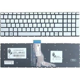 Resim Assess Store Hp 15-BS034NT 2CQ64EA, 15-BW019NT 2CL51EA Ile Uyumlu Klavye Işıklı, Gümüş 