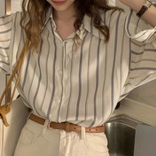 Resim 2025 Bahar/Yaz Rahat Çizgili Omuz Uzun Kollu Gömlek - Hafif, Nefes Alabilen Kumaş, Cep, Yetişkinler İçin Mükemmel, Rahat Giyim|Çizgili Gömlek|Cep Gömlek 