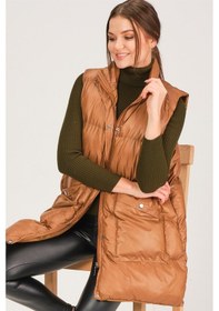Resim Z6729 Dewberry Hk Style Bayan Yelek-camel CAMEL 