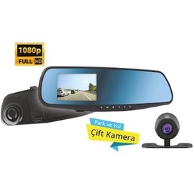 Resim Full Hd Araç İçi Yol Kayıt Park Kamerası Dikiz Ayna Piranha 1326 