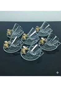 Resim Çnr Home Collection Paşabahçe Vela Fincan Takimi 12 Parça 6 Kişilik Kelebekli Hediyelik Çeyizlik Gold 