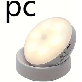 Resim Fochsia Hareket Sensörlü Usb Şarjlı Duvara Monte Taşınabilir 360 Derece Dönebilir Sıcak Işık Gece Lambası 