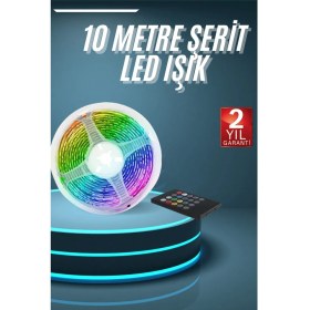 Resim 10M Şerit LED Iç Mekan Renkli Rgb Şerit LED Kumandalı 