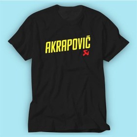 Resim Akrapovic Siyah Baskı Logo Tshirt Modeli 