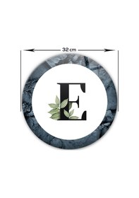 Resim Decorita Cam Kesme Tahtası - Cam Kesme Tablası - Harfli Tasarım E Çap 32 CM 