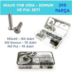 Resim M3X10 Yhb Vida Somun ve Pul Seti - 290 Parça 