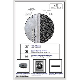 Resim Chilai Home Hoja Djt Jel Kaymaz Taban Yıkanabilir Yumuşak Yüzey Kesme Halı Yolluk Siyah 