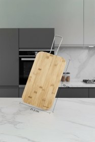 Resim Zoe - Çelik Saplı Kesme Tahtası Orta Bambu 