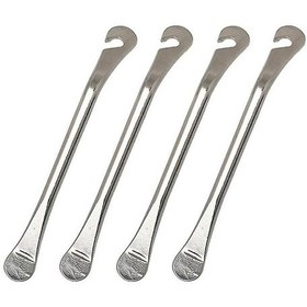 Resim Mufunye Bisiklet Lastik Tamir Aleti - 4'lü Krom Kaplama Karbon Çelik Metal Kaldıraç Çubukları İle Düz Lastik Çıkarma Seti Gümüş 