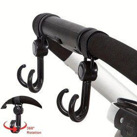 Resim 1/2 adet 360° Dönebilen Çok Fonksiyonlu Bebek Arabası saç tokası - Dayanıklı Plastik Alışveriş Sepeti ve Bisiklet Askısı Güvenli Kelepçeli, Seyahat, Gıda ve Temel Malzemeler için Ergonomik Tasarım - Hareket Halinde Olan Ebeveynler için İdeal, Bebek Arabası Aksesuarları, Sağlam Yapı, Bebek Arabası Aksesuarı, Çanta için Bebek Arabası saç tokası, Köpek Bebek Arabası Aksesuarı, Bebek Arabası Aksesuarı, Bebek Arabası saç tokası 