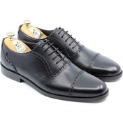 Resim PAUL BRANCO Hakiki Deri Bağcıklı Siyah Klasik Oxford Erkek Ayakkabı 25162 